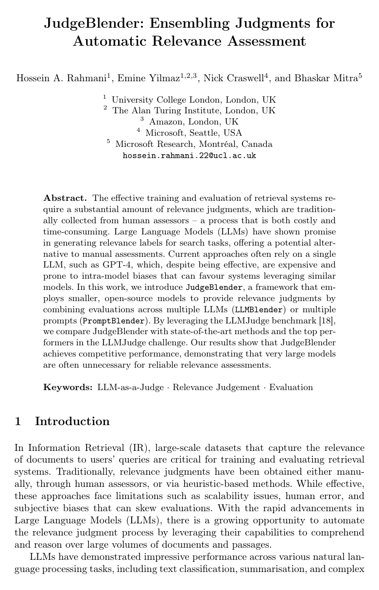 JudgeBlender: Ensembling Judgments for Automatic Relevance Assessment