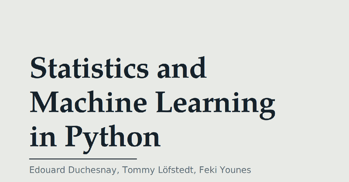 Statistics and Machine Learning in Python cover