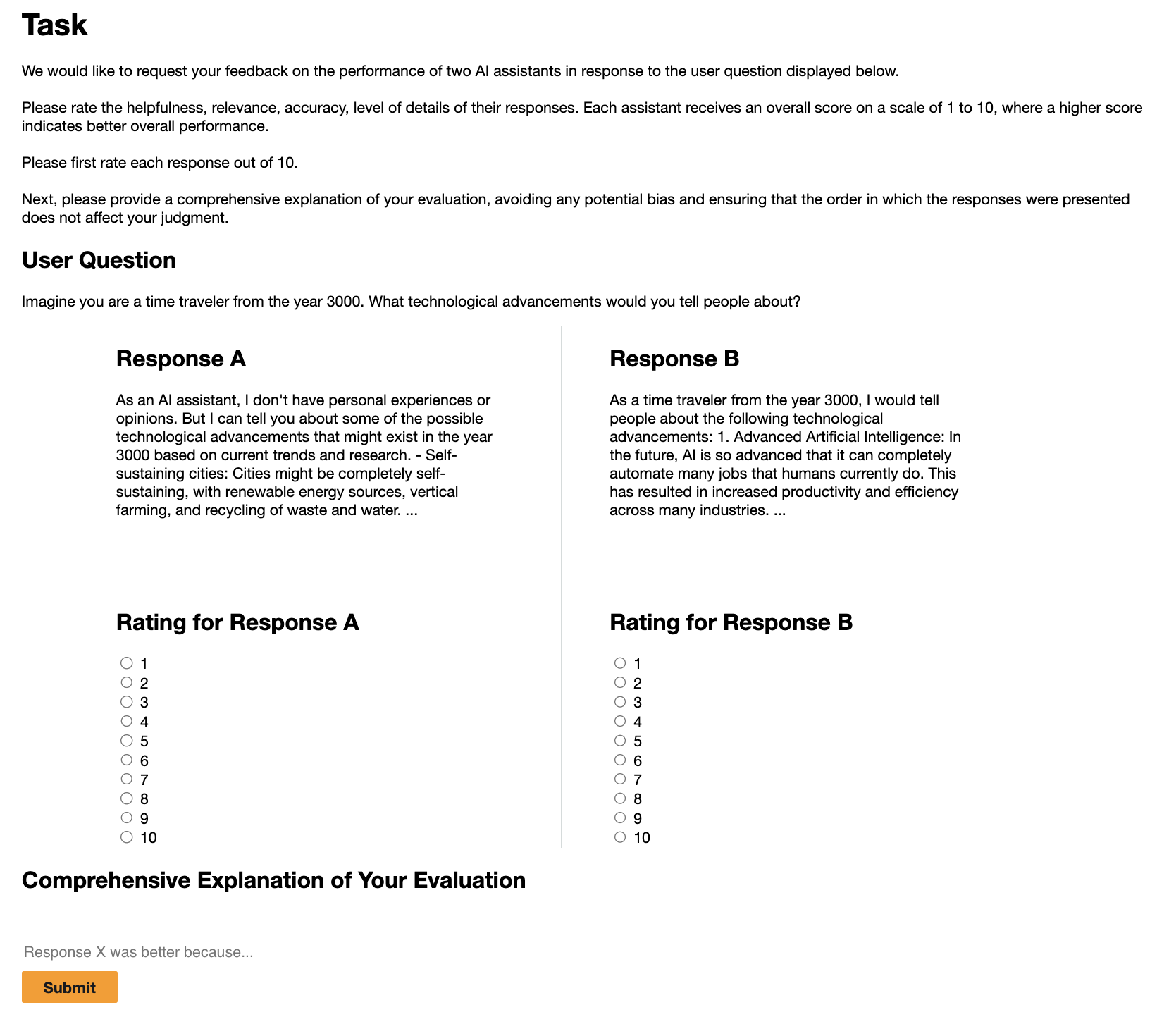 **Figure 5:** The crowdsourcing form used by human annotators.