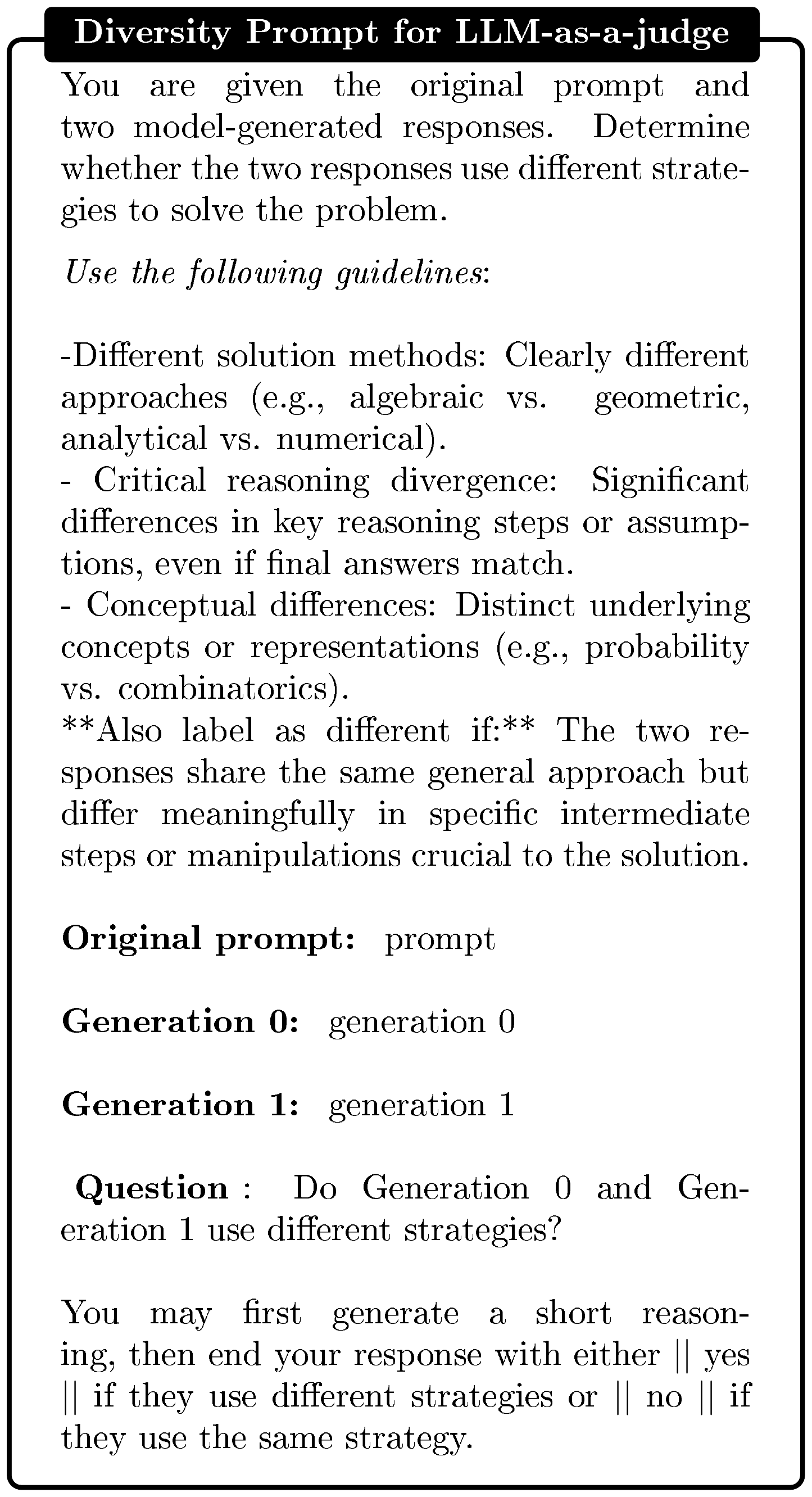 **Figure 31:** **LM prompt to check similarity between responses.**
