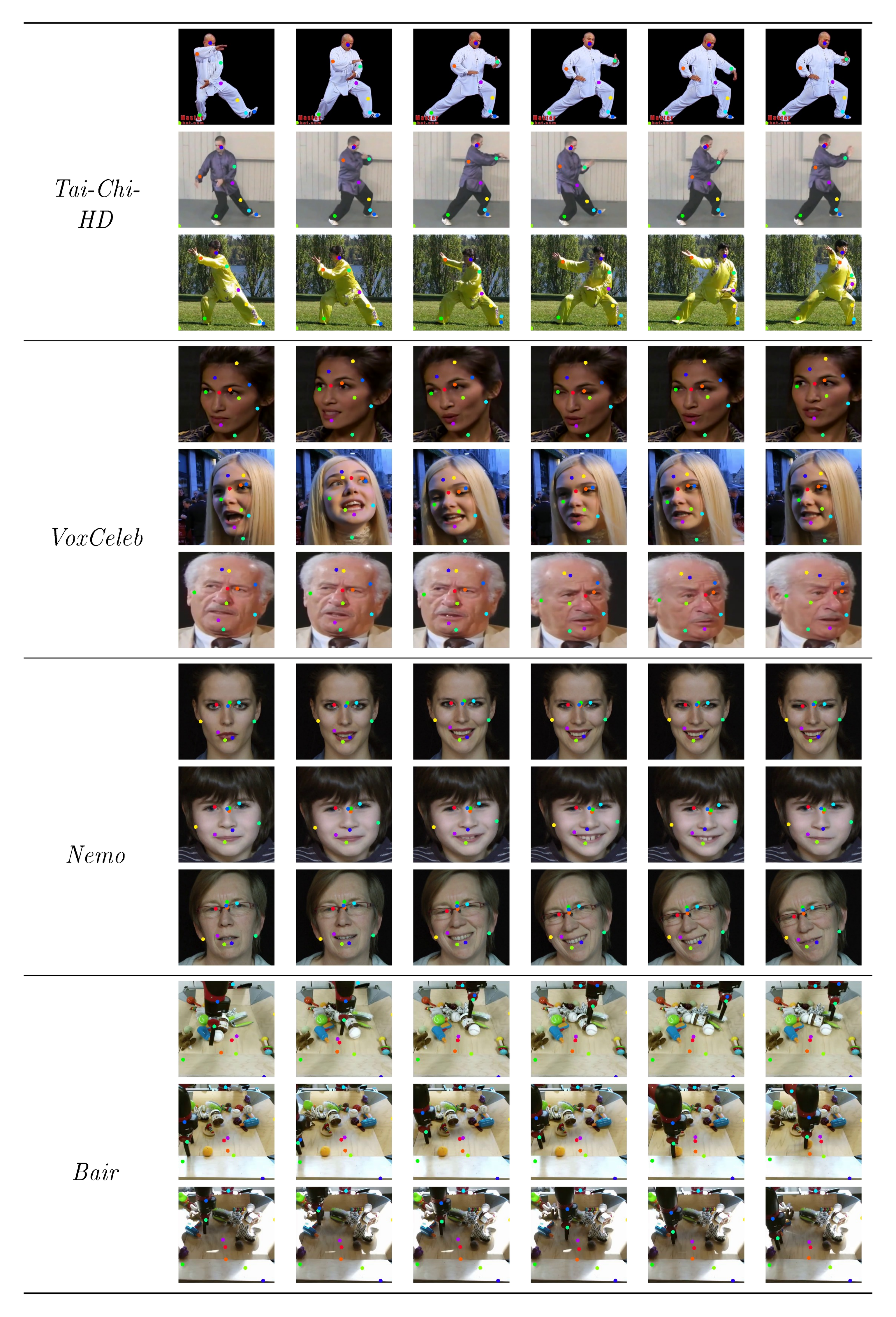 **Figure 9:** Keypoint visualization for the four datasets.