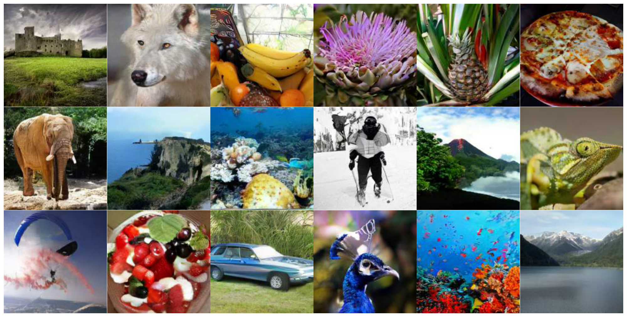 **Figure 12:** **Class-conditional Image Generation on ImageNet $\bm{256 \times 256}$**. Qualitative results for ELT in masked generative framework. Model scale: ELT-G, $8N \times 3L$ inference config & trained with $L_{\text{max}}=4$ (FID=1.9).