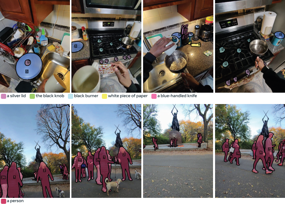 **Figure 17:** Example annotations from the SmartGlasses media in the {{SA-Co} /VEval} dataset.