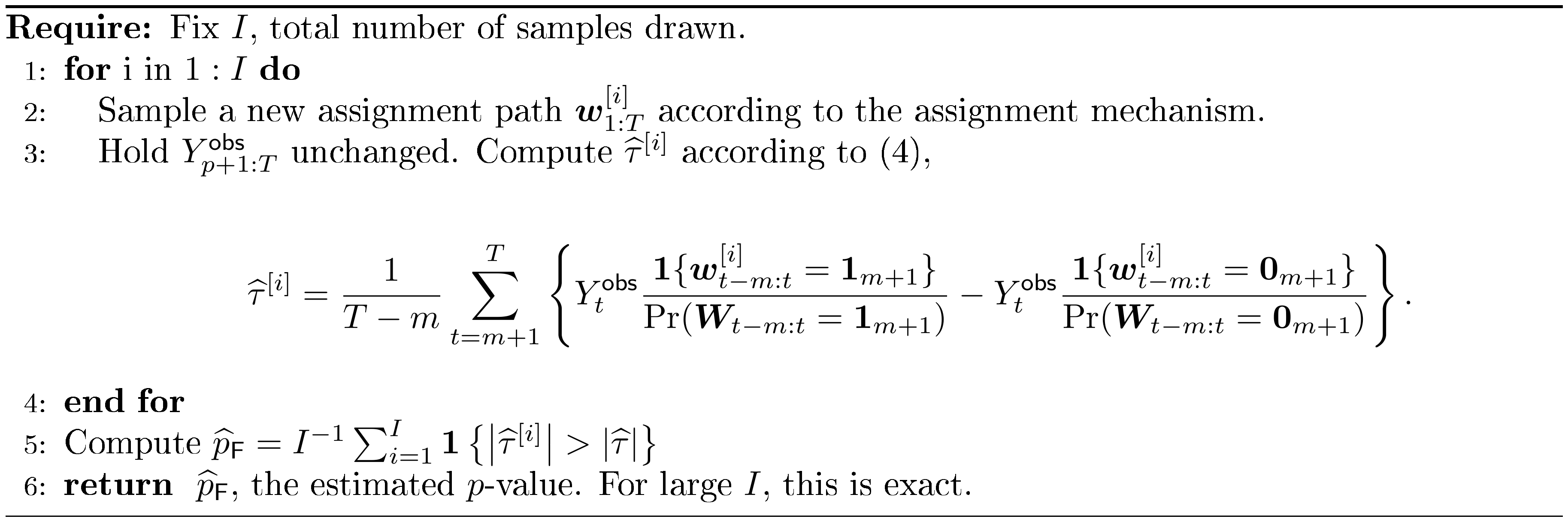 **Algorithm 1:** Algorithm for performing a sharp-null hypothesis test
