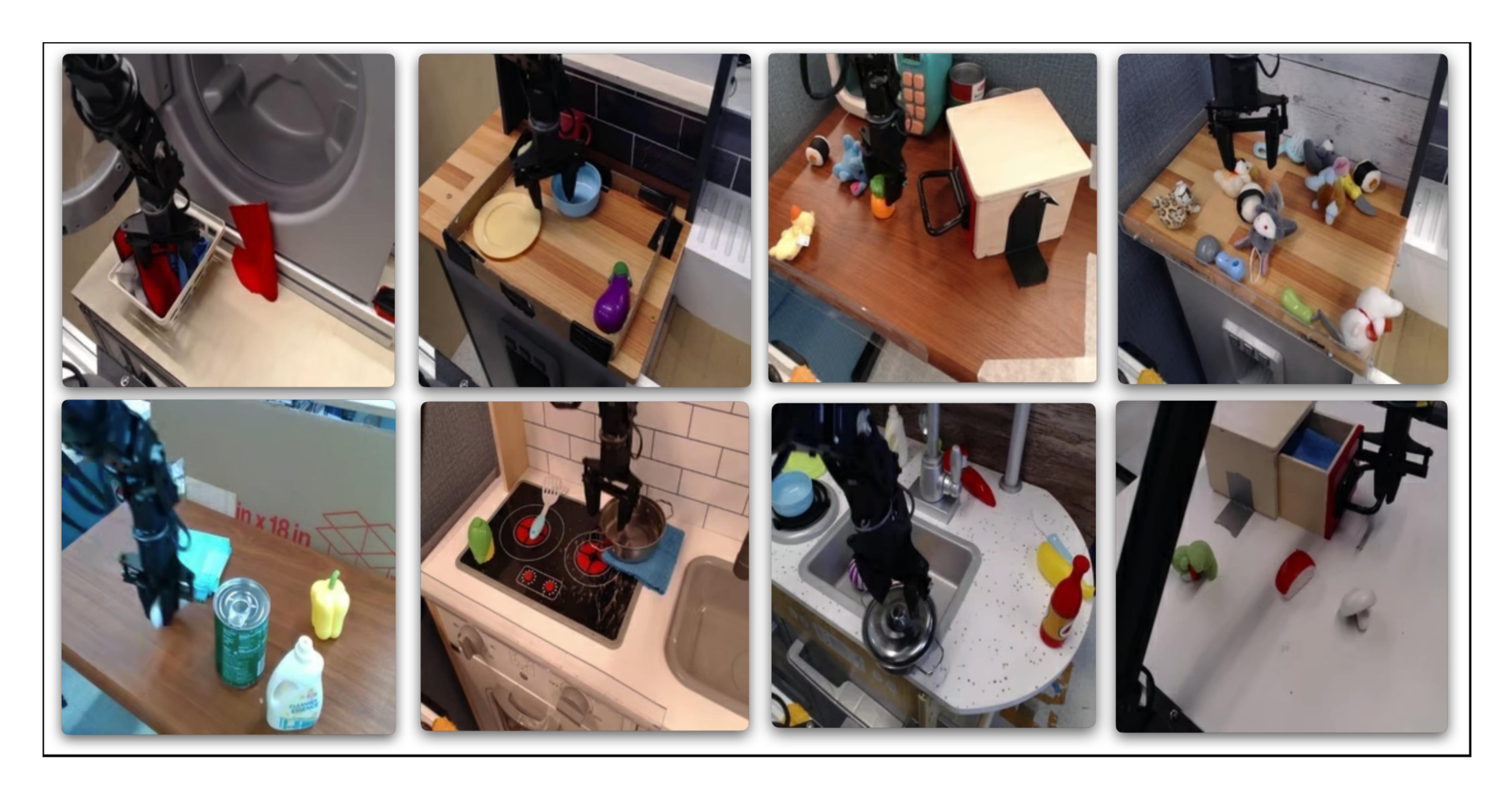 **Figure 7:** Examples from the Bridge V2 dataset in the training set.