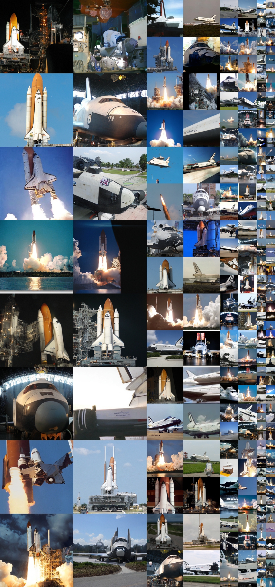 **Figure 32:** **Uncurated $256\times256$ DiT-XL/2 samples.** Classifier-free guidance scale = 1.5 Class label = "space shuttle" (812)