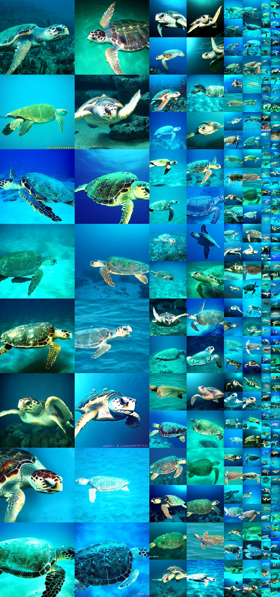 **Figure 29:** **Uncurated $256\times256$ DiT-XL/2 samples.** Classifier-free guidance scale = 4.0 Class label = "loggerhead sea turtle" (33)