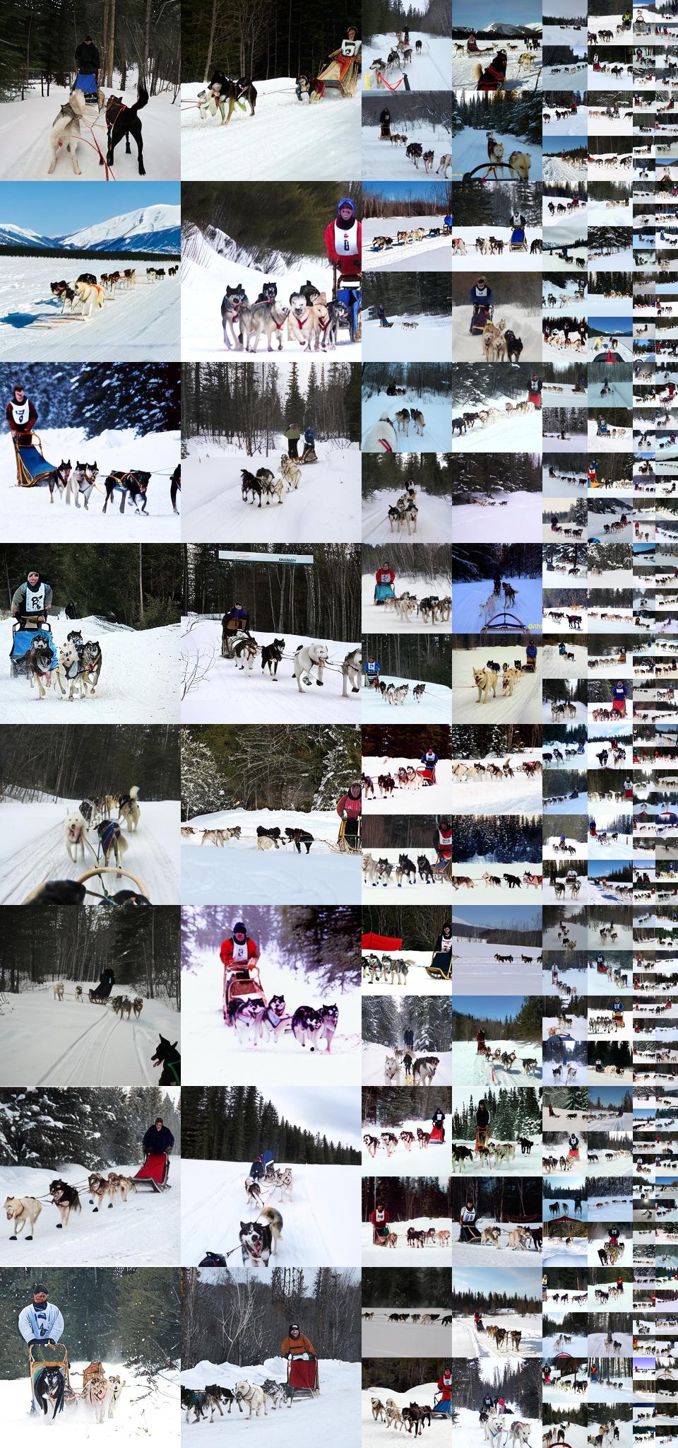 **Figure 27:** **Uncurated $256\times256$ DiT-XL/2 samples.** Classifier-free guidance scale = 4.0 Class label = "dog sled" (537)