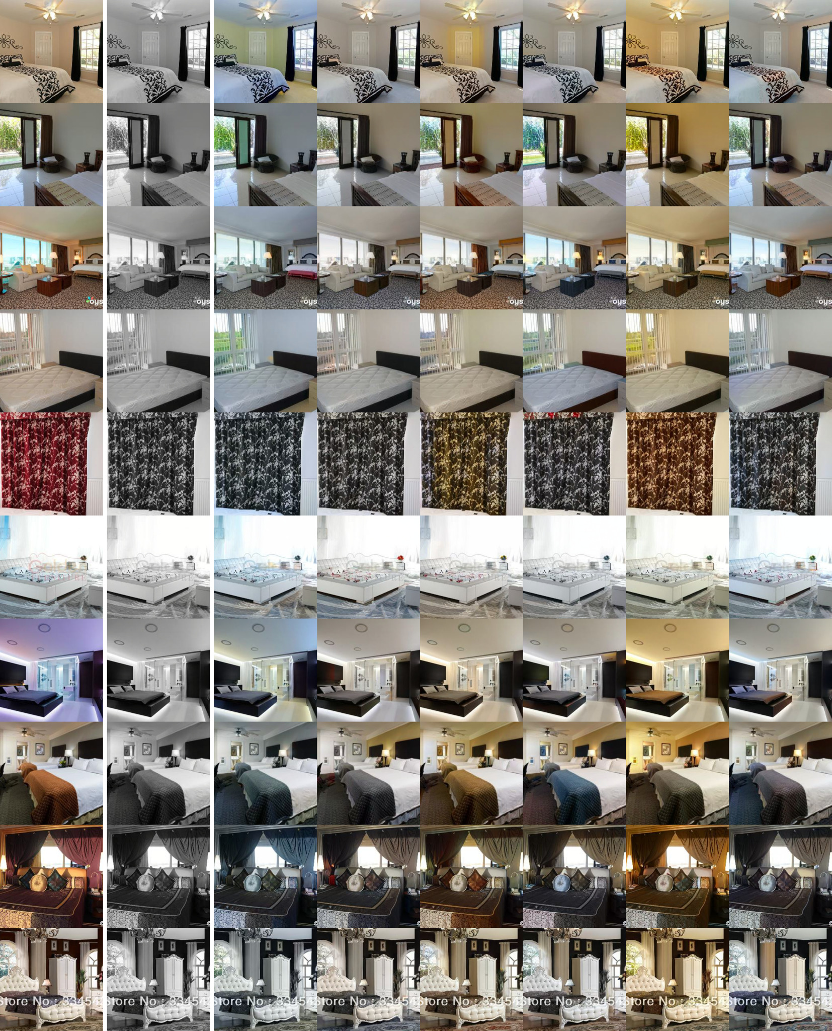 **Figure 28:** Extended colorization results for $256\times 256$ bedroom images.