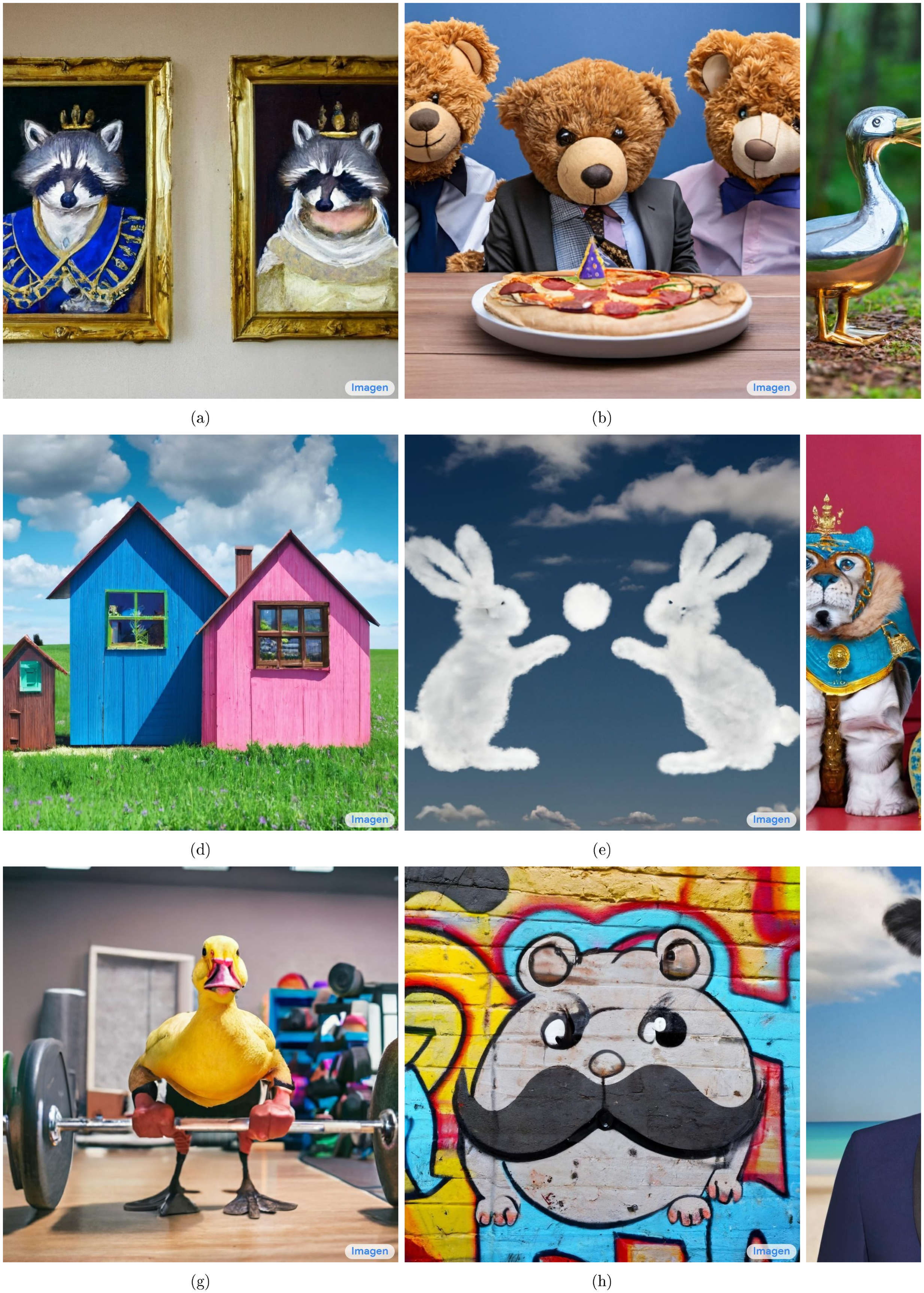 **Figure 6:** Select $1024\times1024$ Imagen samples for various text inputs.