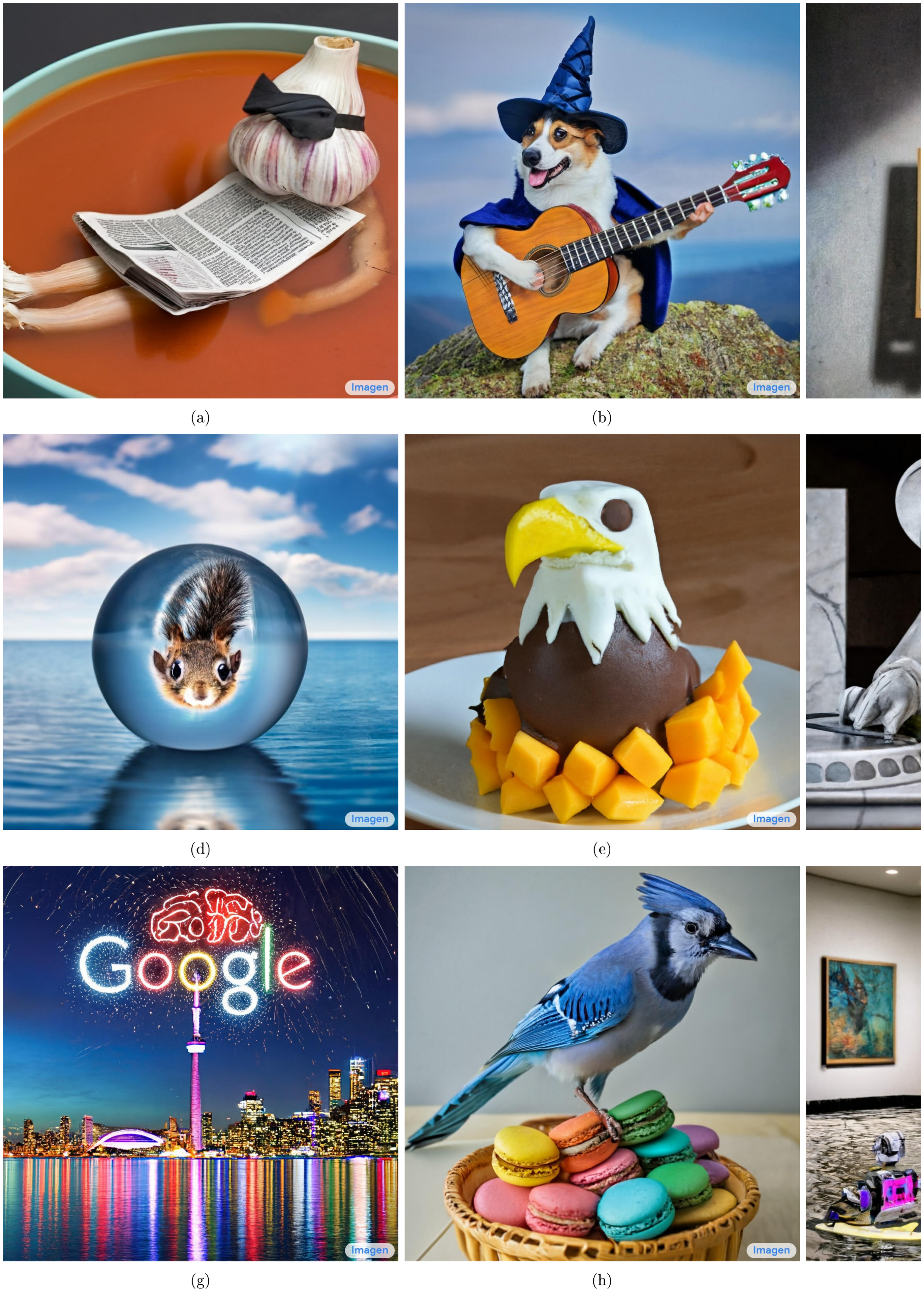 **Figure 7:** Select $1024\times1024$ Imagen samples for various text inputs.