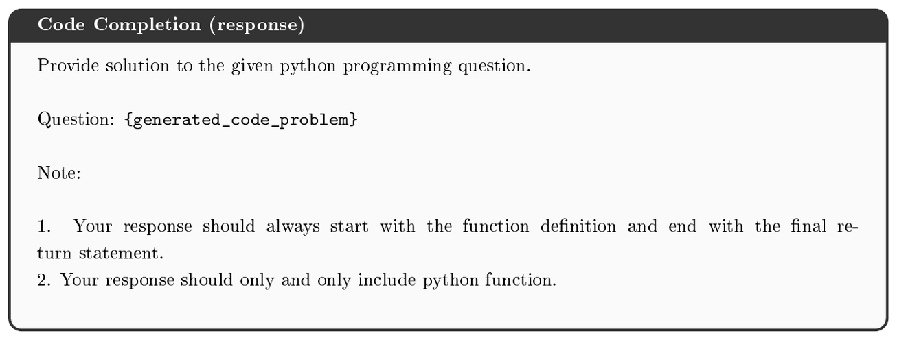 **Figure 34:** Prompt used to generate code completion.