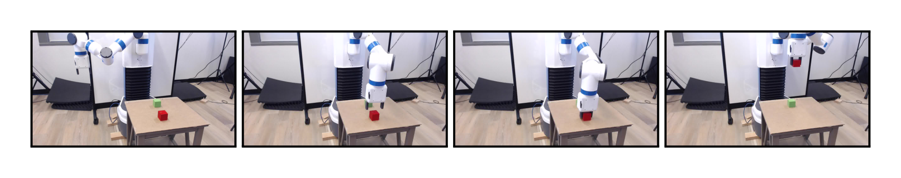 Figure 7: The pick-and-place policy deployed on the physical robot.