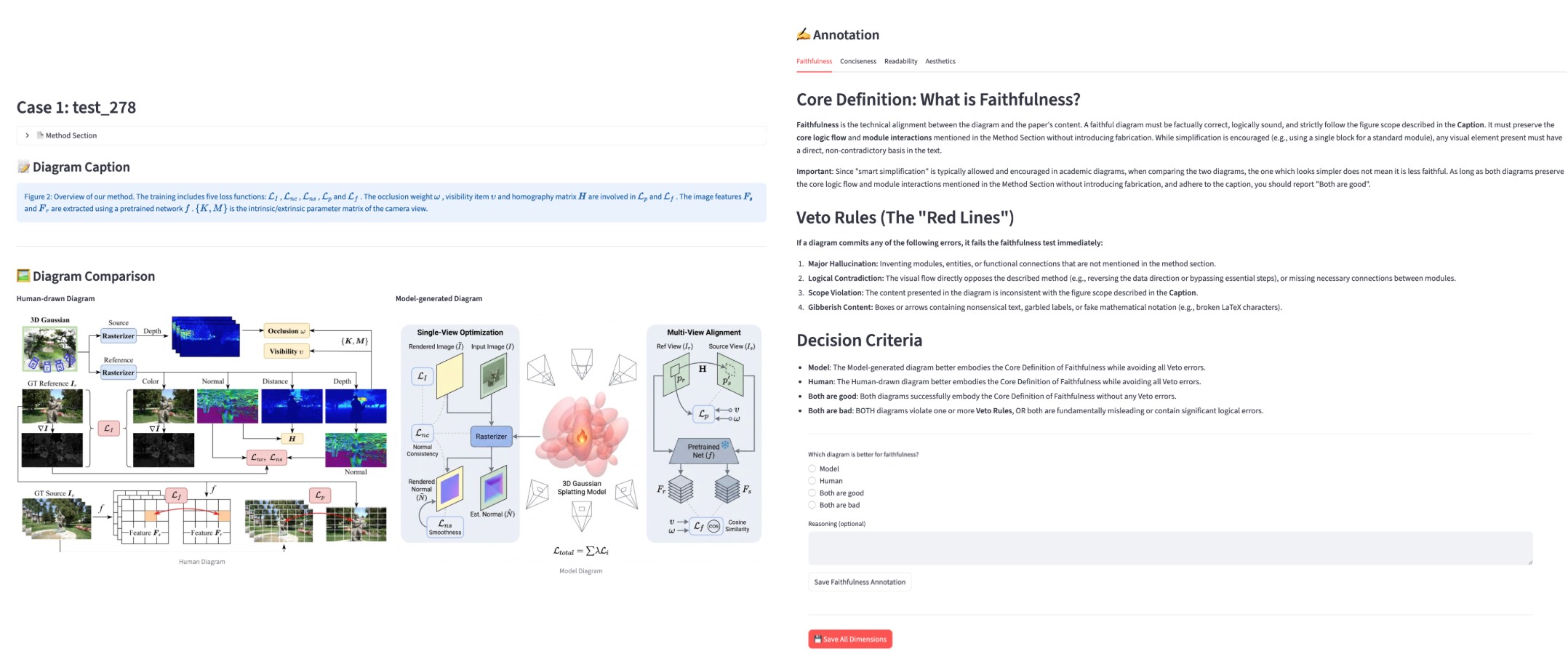 **Figure 11:** Annotation interface for reference-based evaluation.