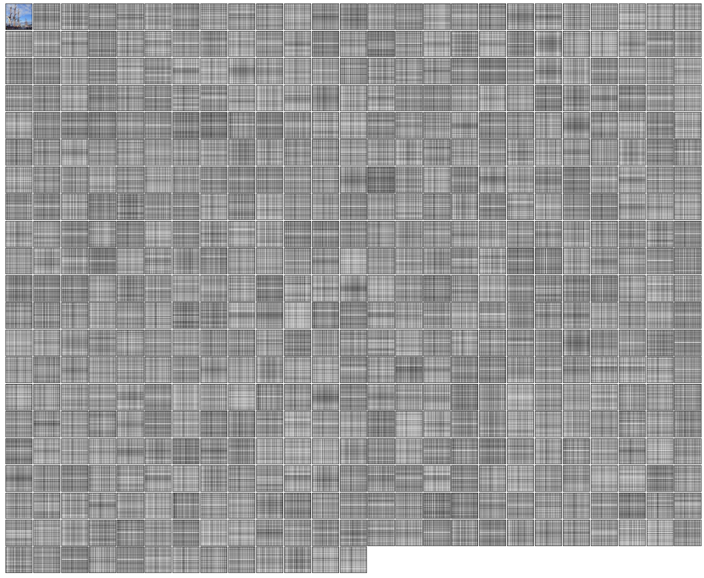 **Figure 12:** Example attention maps from the **eighth (final) cross-attend** of an ImageNet network trained with **2D Fourier feature** position encodings.
