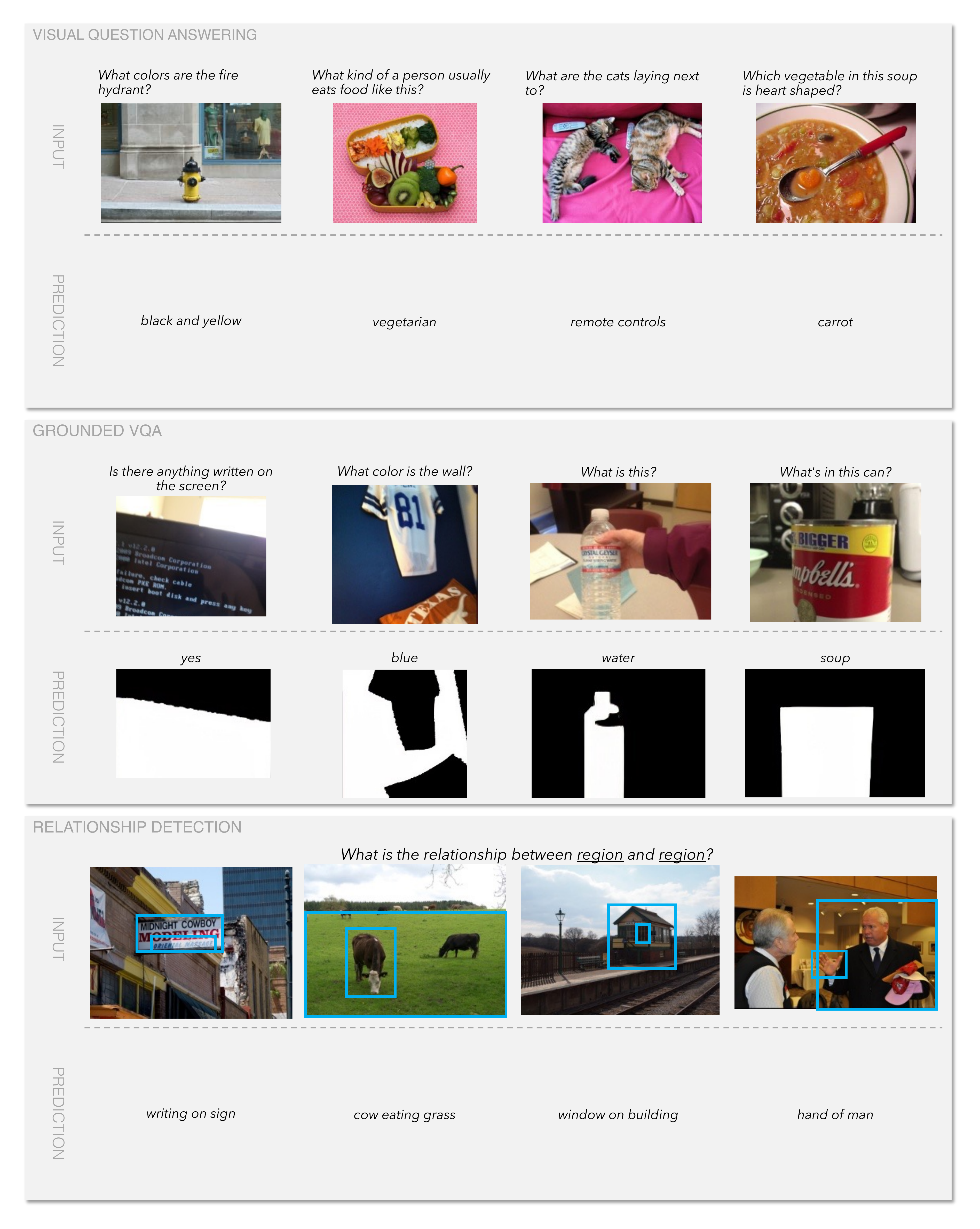 **Figure 8:** Vision and language qualitative examples.