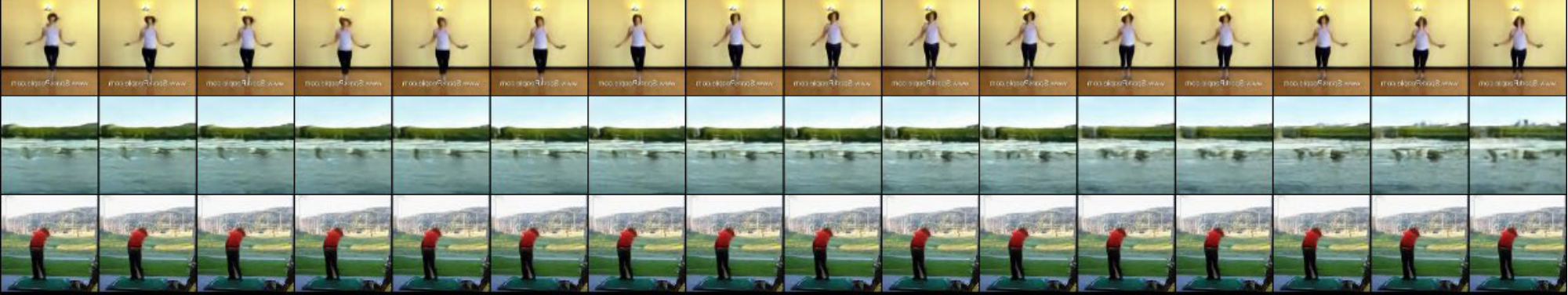 **Figure 7:** $128\times 128$ UCF-101 unconditional samples