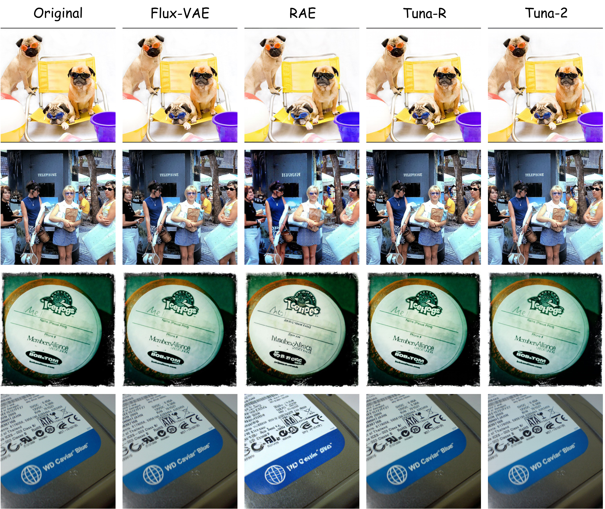 **Figure 4:** Qualitative results for different visual tokenizers.