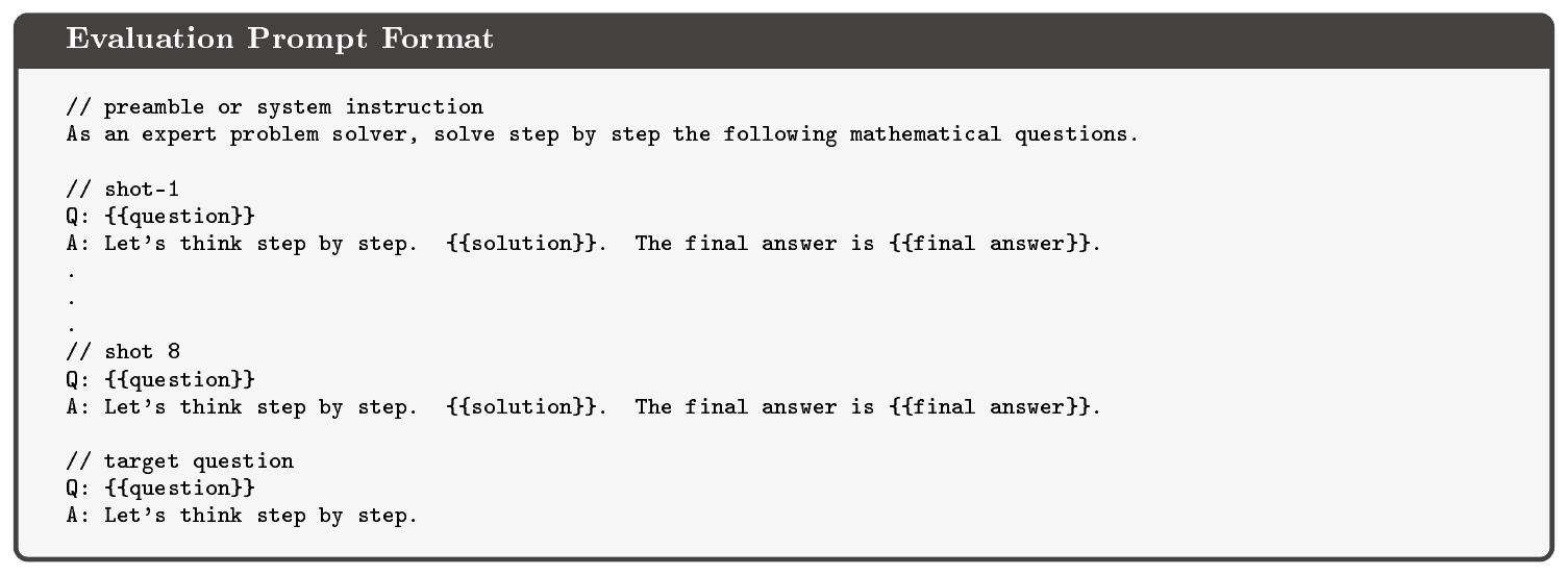 **Figure 9:** The prompt format used for evaluations.