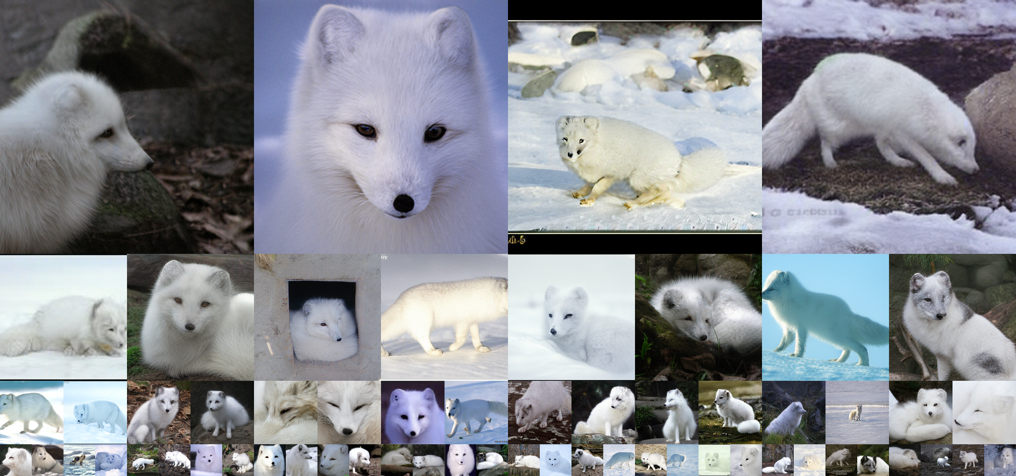 **Figure 15:** Uncurated generation results of 512 $\times$ 512 MAETok + SiT-XL. We use CFG of 2.0. Class label = "Arctic fox" (279).