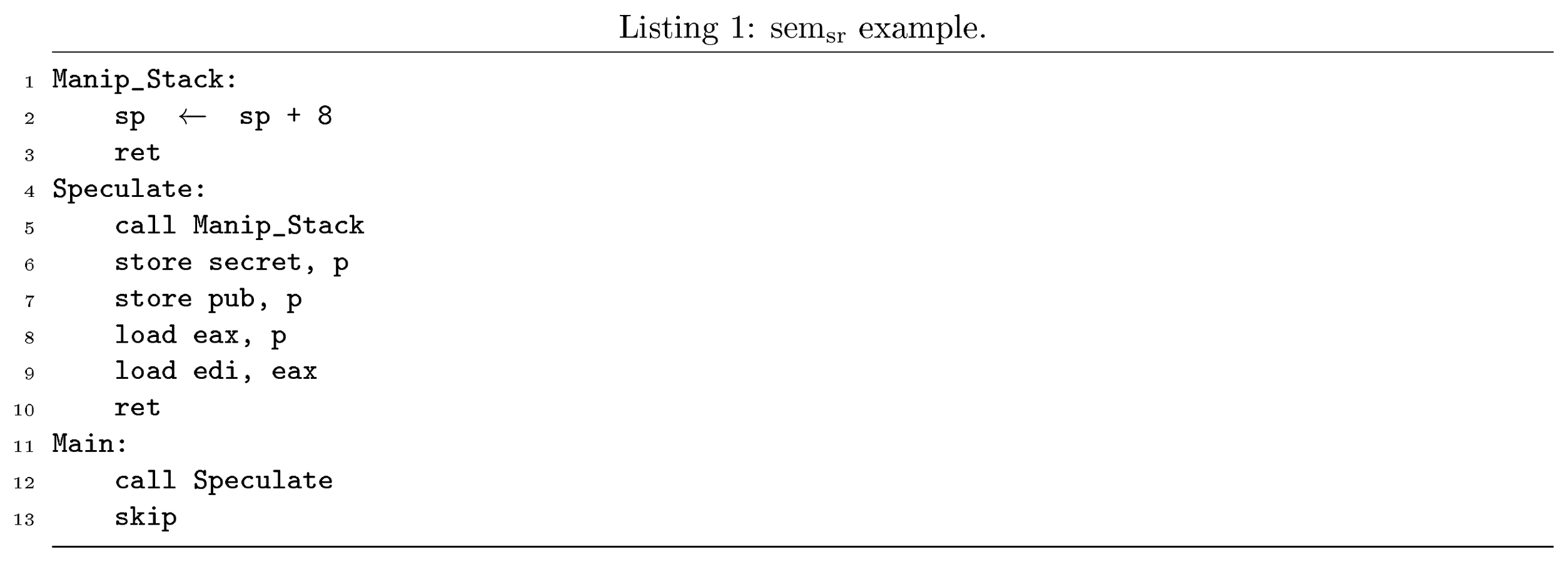 $\operatorname{semsr}$ example.